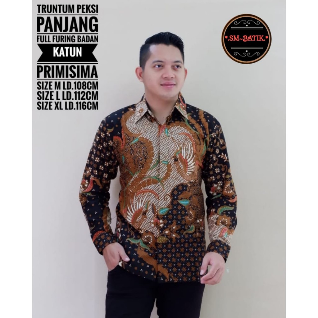 TRUNTUM PEKSI Kemeja Batik Pria Lengan Panjang | Hem Batik Pria FULL FURING SM BATIK