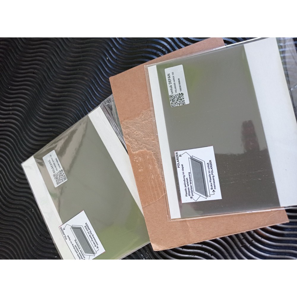 PAKET Polarizer polaris LCD Spedometer YAMAHA Aerox bagian DEPAN dan BELAKANG POSITIF NEGATIF MURAH 