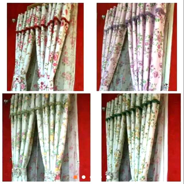 Gorden blackout shaby poni pakai renda manik,warna hijau pink unguu