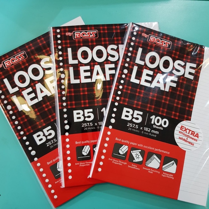

Loose Leaf B5 100 Big Boss Isi Binder Garis