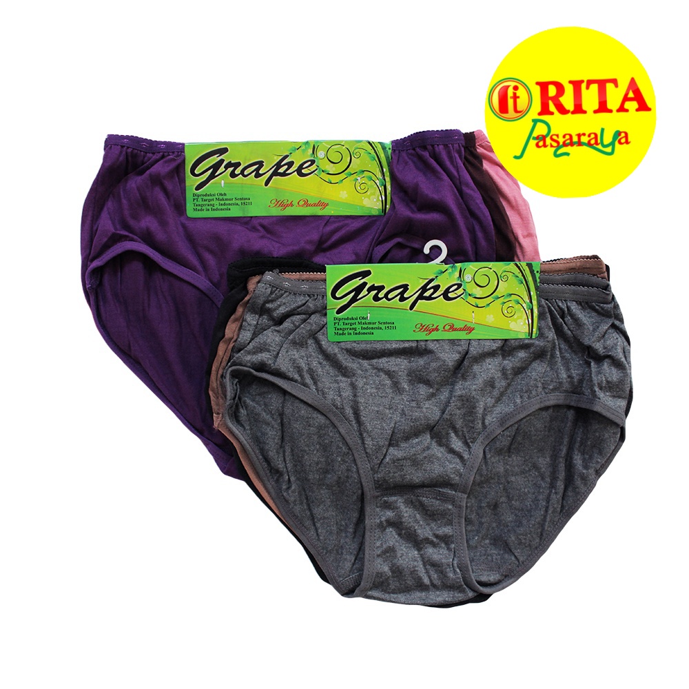 GRAPE PAKET HEMAT ISI 3 PCS / CELANA DALAM WANITA HEMAT ISI 3 PCS / CELANA DALAM WANITA PAKET / CELA