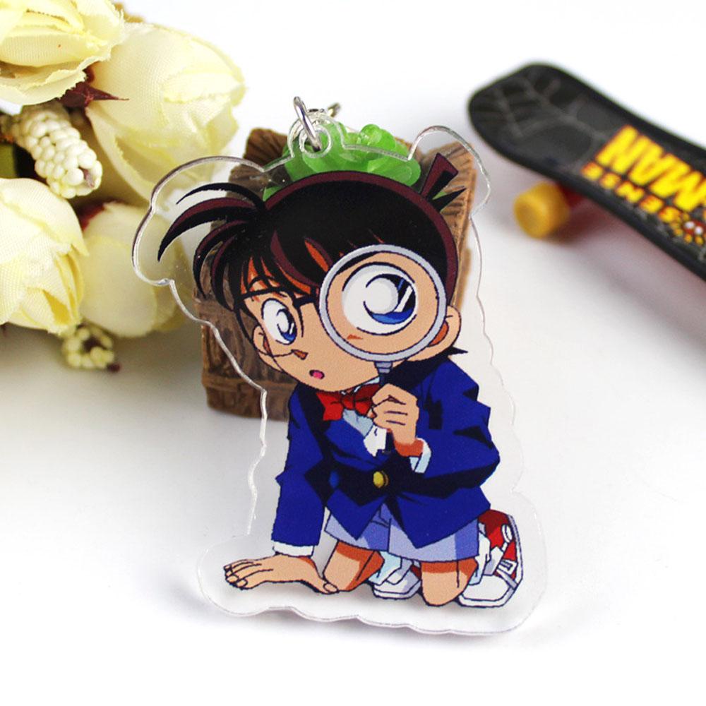 QUINTON Conan Gantungan Kunci Untuk Hadiah Anak Miniatur Detektif Conan Anime Jepang Darah Panas Anime Key Ring