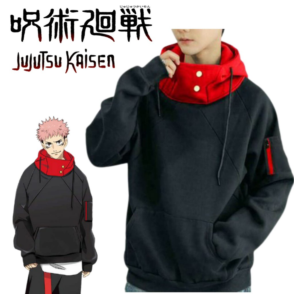 Jaket Hoodie Anime Yuji Itadori Jujutsu Kaisen Jaket Cosplay Yuji Itadori Anime Jepang