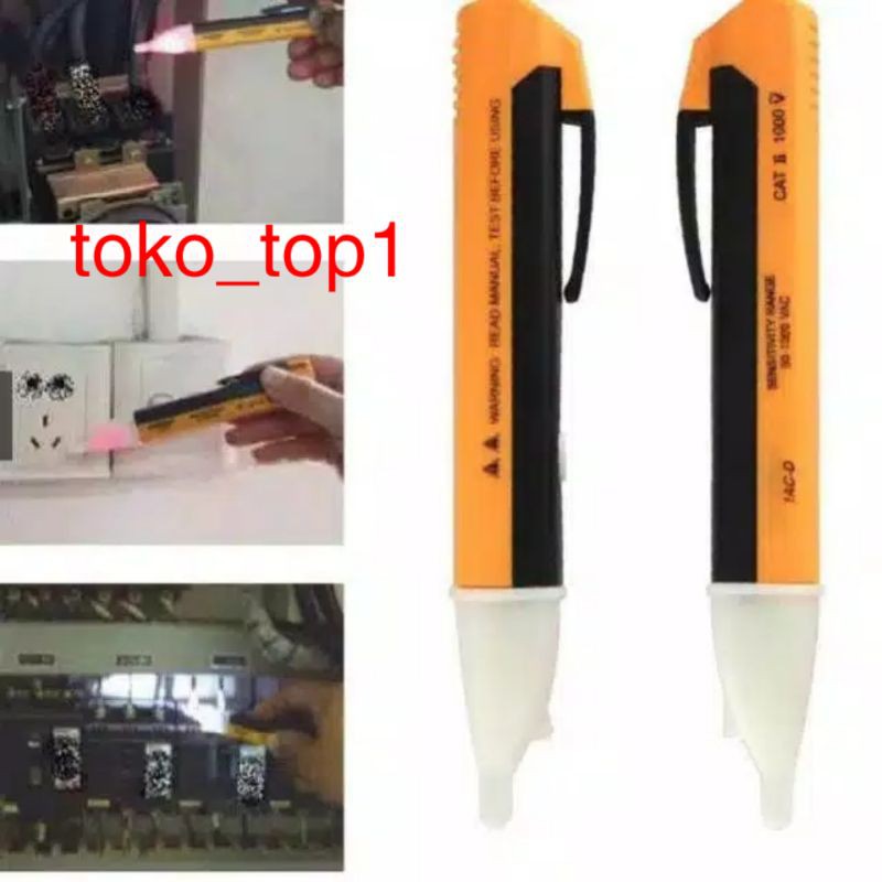 tespen sensor detektor voltase tester elektrik ac,dc, lampu bunyi otomatis/tespen bunyi