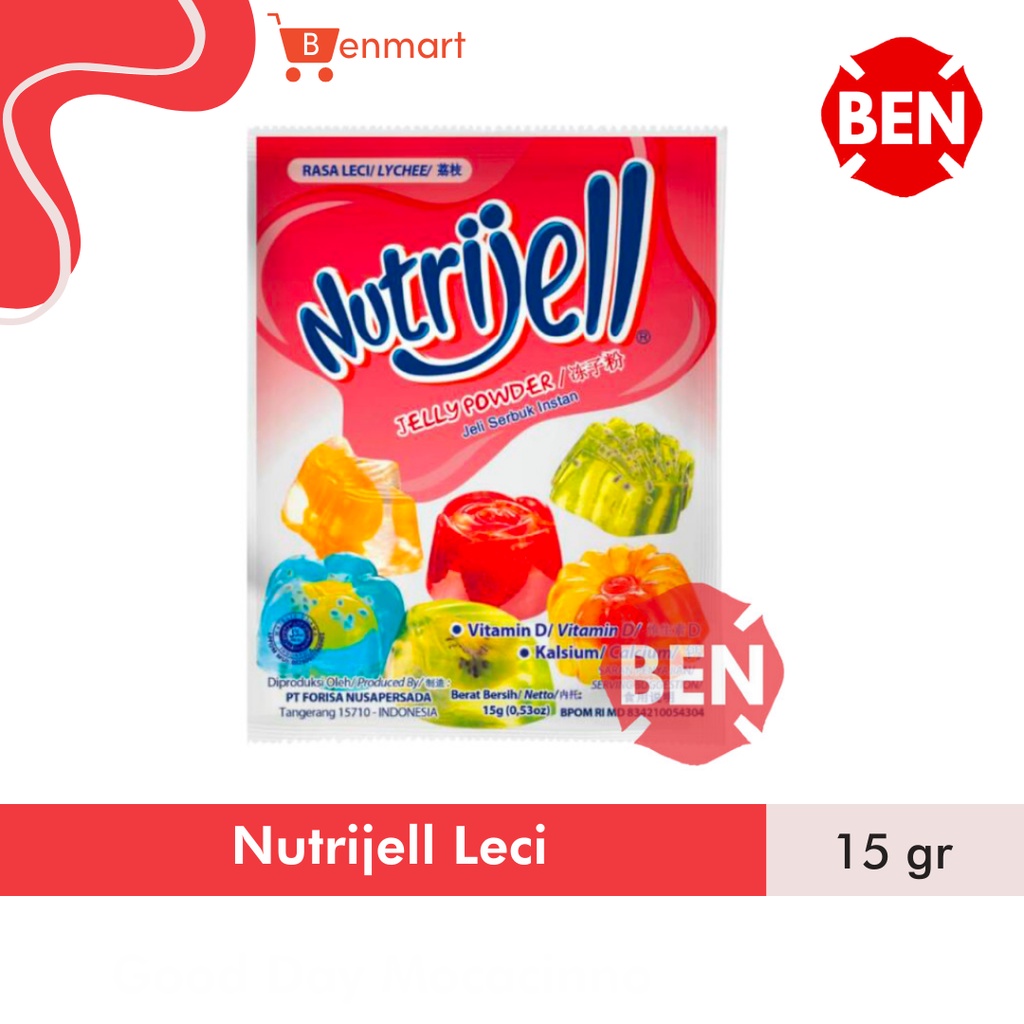 

Nutrijell Leci 15g 15gr 15 g gr gram - Nutri Jell Lychee Merah Pak Box