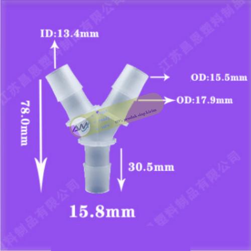 Y-shaped 15.8 mm , Konektor cabang 3 selang aerator uniring Best Seller