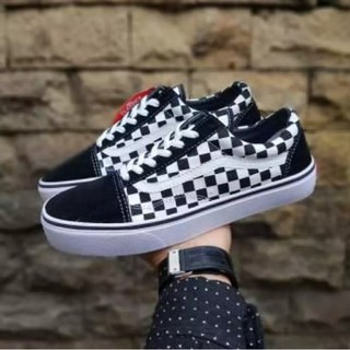 vans SEPATU VANS SEKOLAH KASUAL HITAM CATUR /PUTIH PRIA