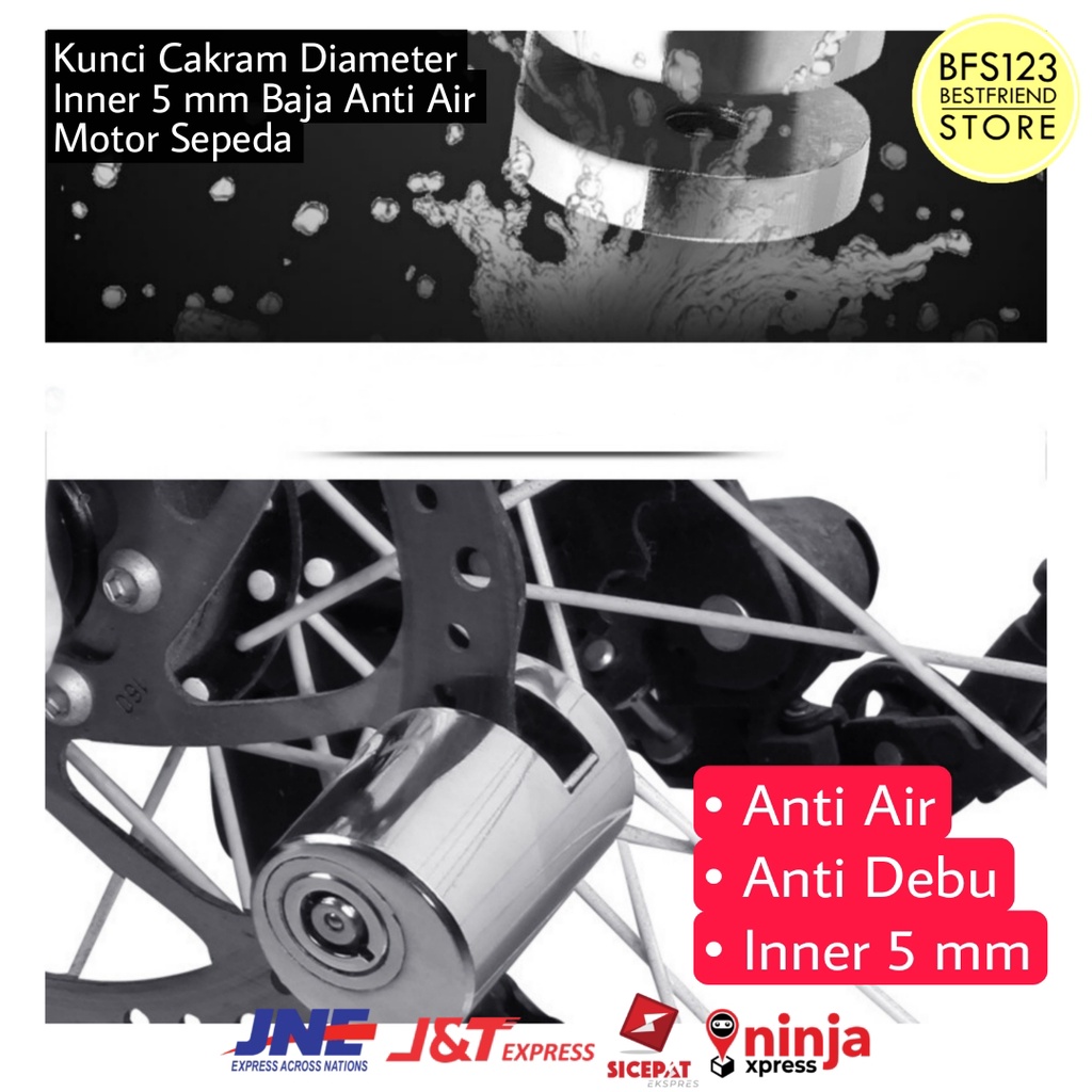 Kunci Cakram Diameter Inner 5 mm Baja Anti Air Motor Sepeda