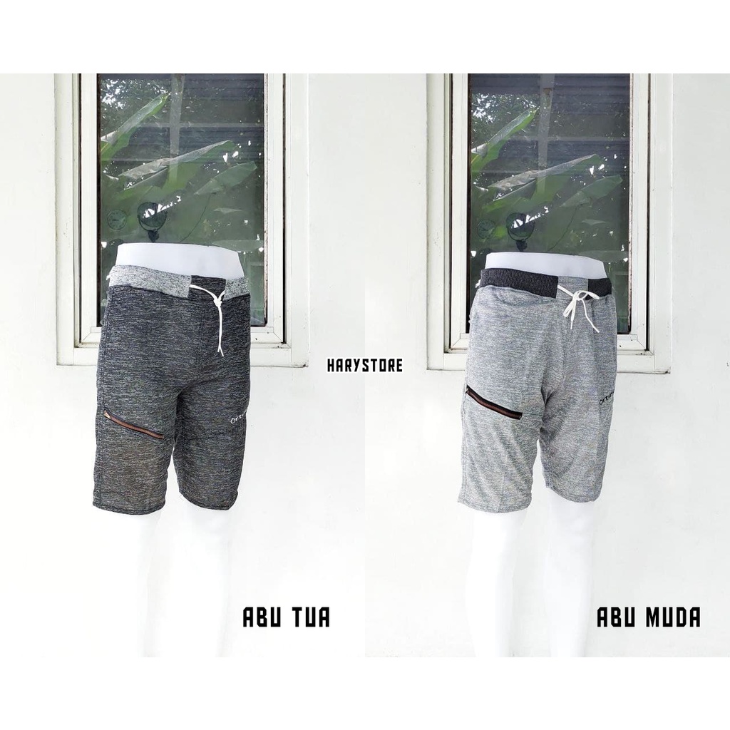 EN 02- Celana pendek santai pria babyteri zipper kombinasi laki laki  kolor rib rip  allsize cowok murah harian Jumbo