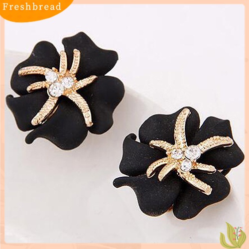 [TERLARIS]Women's Elegant Flower Starfish Charm Rhinestone Ear Studs Fashion Earrings Gift