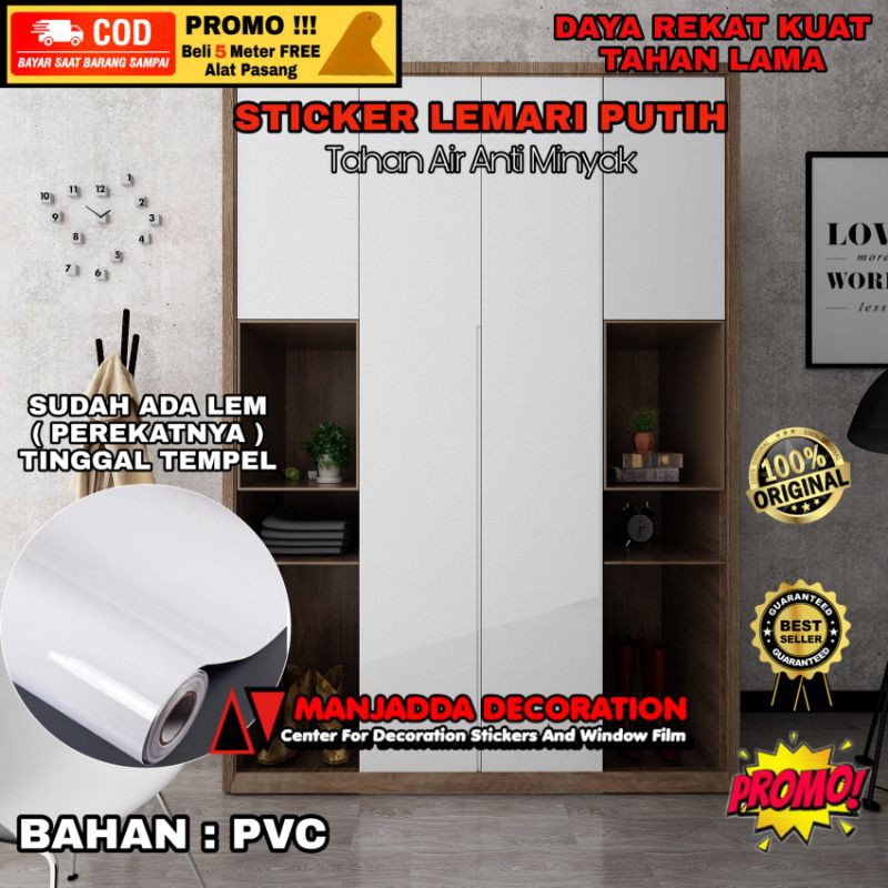 Stiker Lemari Putih Bersih Tahan Air Anti minyak Tahan Lama