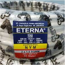 KABEL ETERNA NYM 2x1,5 / KABEL LISTRIK ETERNA NYM 2x1.5 PER ROLL 50 M