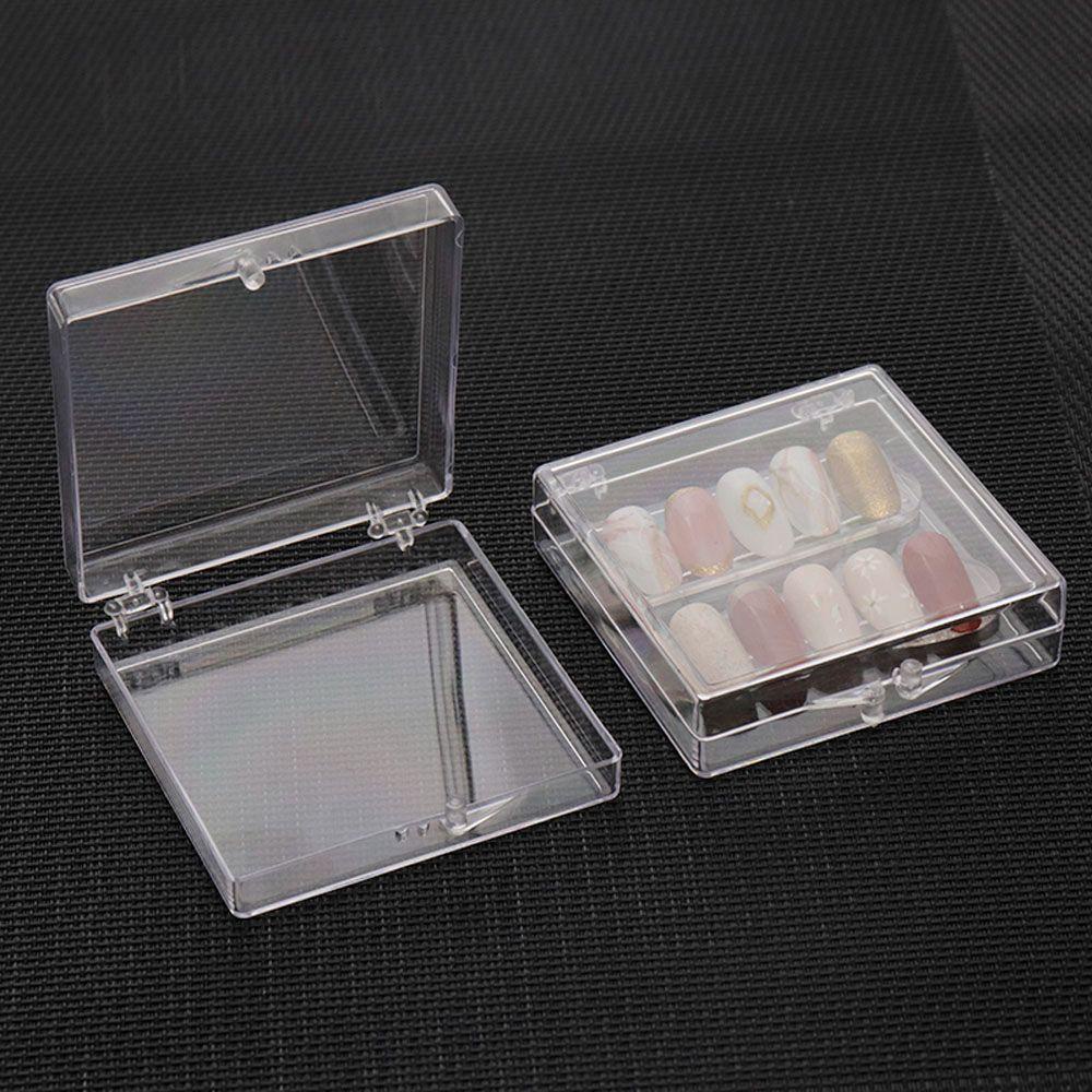 Mxbeauty Kotak Penyimpanan Kuku High-end Dekorasi Unggul Manicure Sheet Storage Box Kotak Hadiah Clamshell Tool Box Tray Case Transparan Square Flip Box