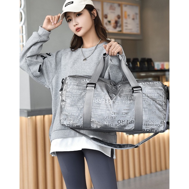 Tas Travel Gym Duffel Bag Olahraga Pria Wanita Anti Air Tempat Sepatu Shoulder Bag