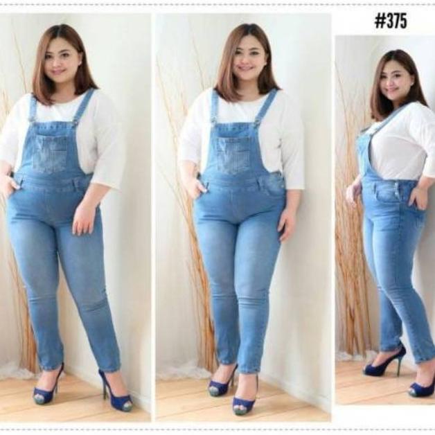 JUMPSUIT Baju Overall Jeans Levis Kodok Polos Lentur Melar Pria Wanita Big Size