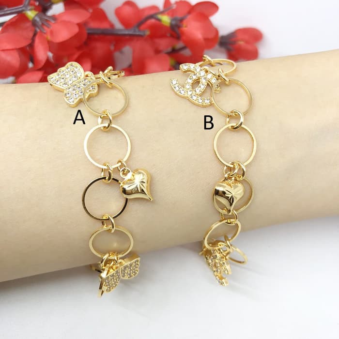 Gelang Xuping Charm Besar Lapis Emas 18k Perhiasan Imitasi - AA137