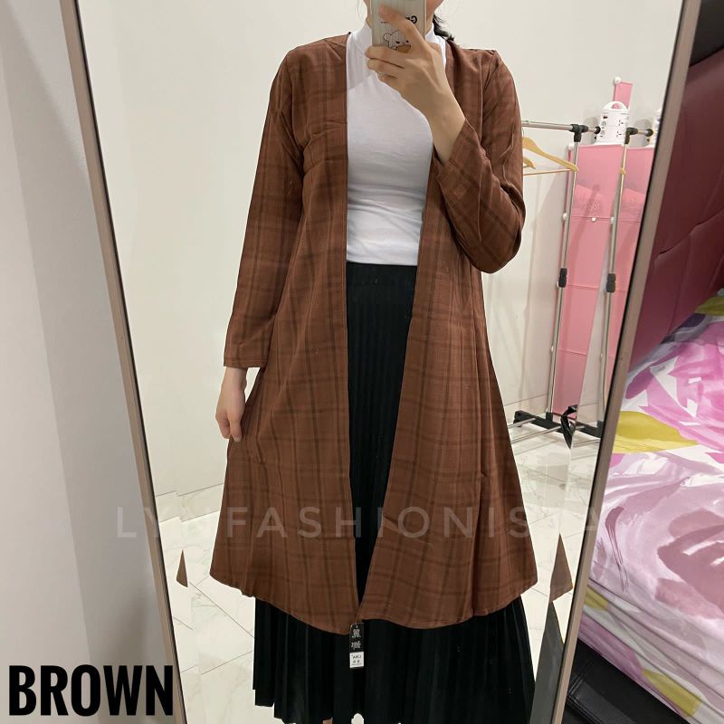 CARDIGAN WANITA MOTIF KOTAK MURAH ADEM