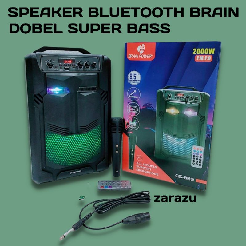 SPEAKER BT BRAIN POWER SUPER BASS + MIC + REMOTE CONTROL