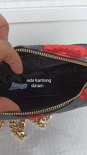 VICTORIA SECRET LEATHER FLORAL SLING BAG