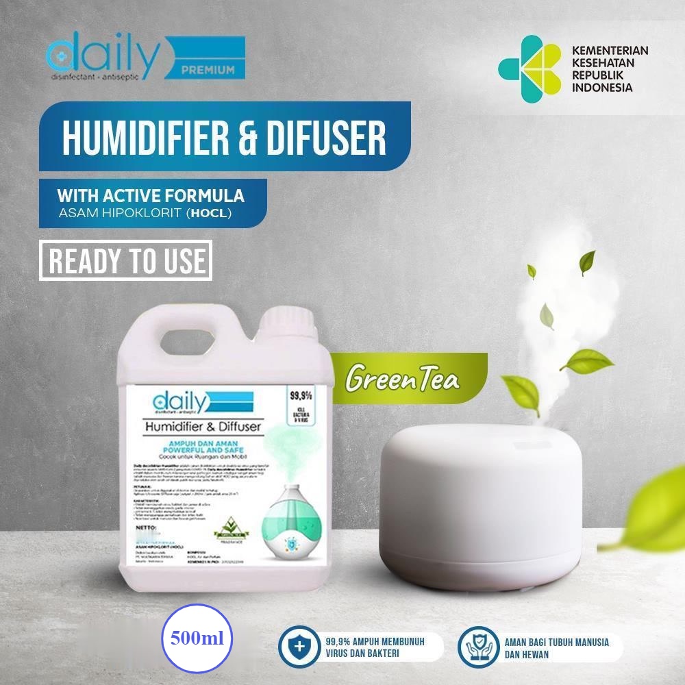 DESINFEKTAN DAILY HUMIDIFIER &amp; DIFFUSER 500ml ANTIBACTERIAL ANTI VIRUS MIKRO ORGANISME KUMAN