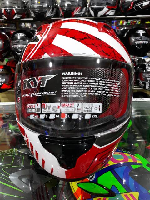 Helm KYT RC7 Motif Seri #17 Katana White / Red-1