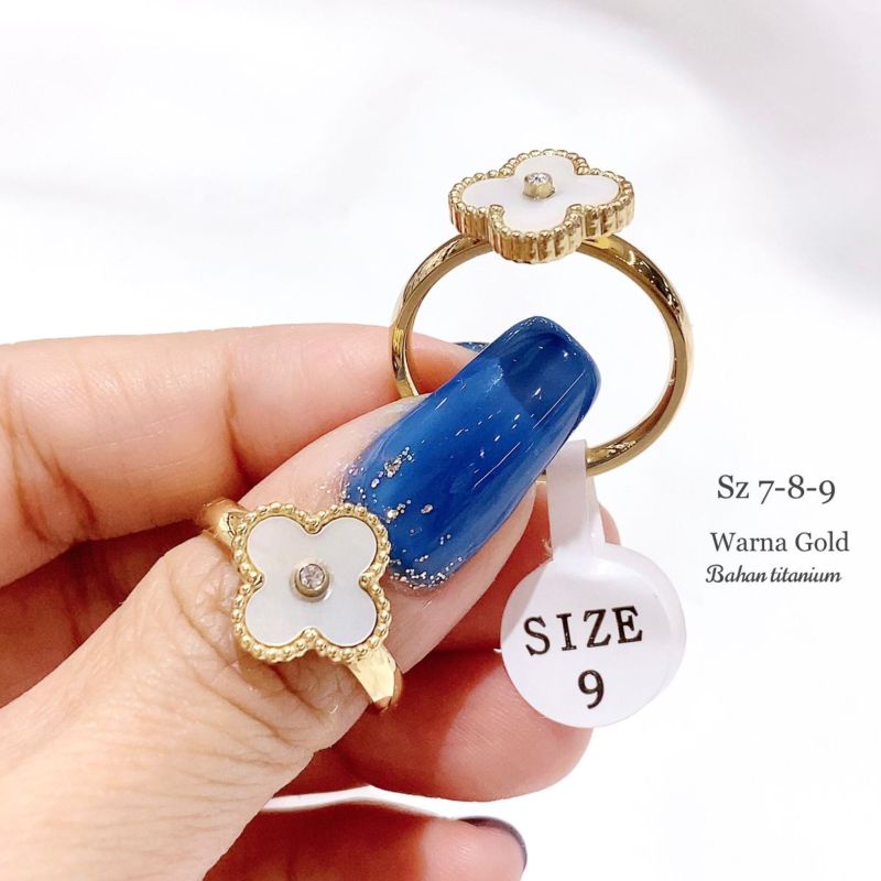 Cincin Titanium asli Gold motif elv Premium Quality anti karat anti alergi Ring Stainless steel rc10