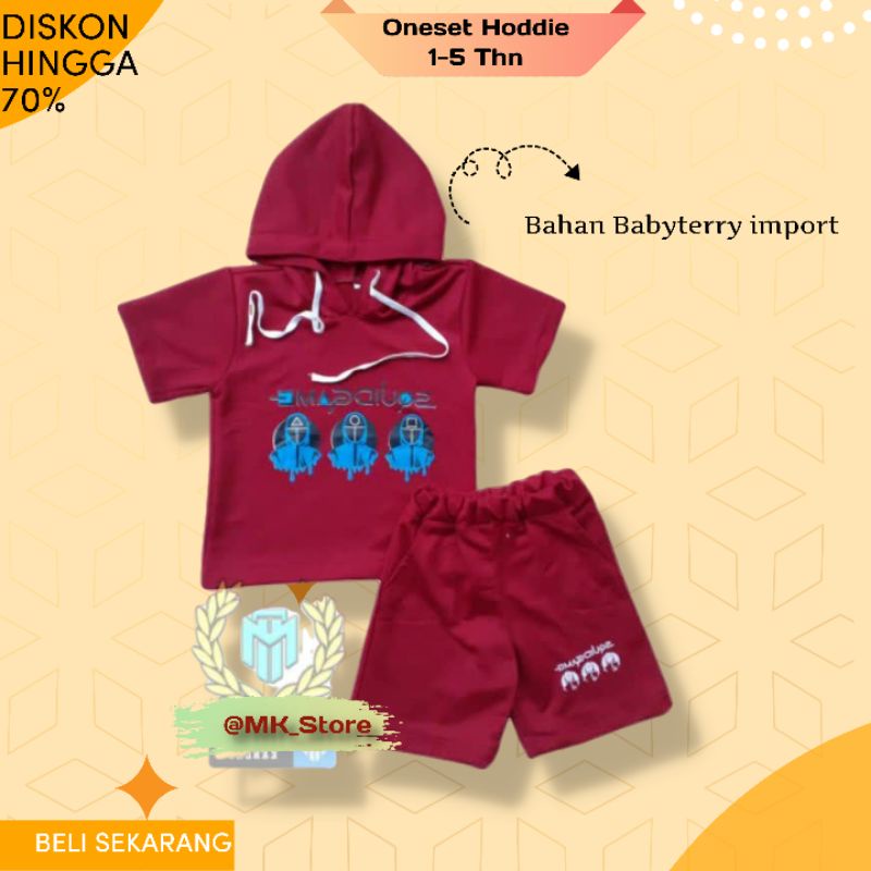 Setelan Hoodie Anak 1-5 Tahun Celana Pendek