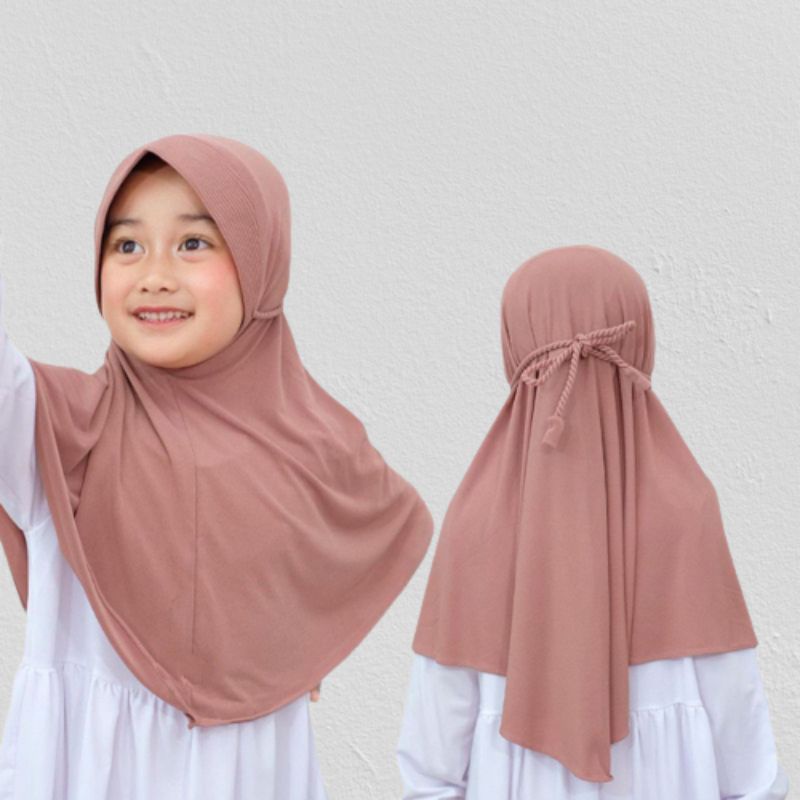 Hijab tali ulir anak /hijab tali kepang KIDS