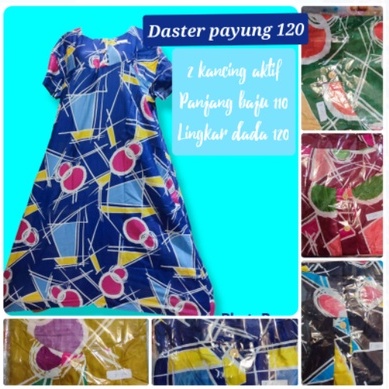 Daster Payung Busui Adem (bs Plh Motif) Dress Ibu Wanita Ecer Grosir Jumbo bayar ditempat murah klok-WULU 120