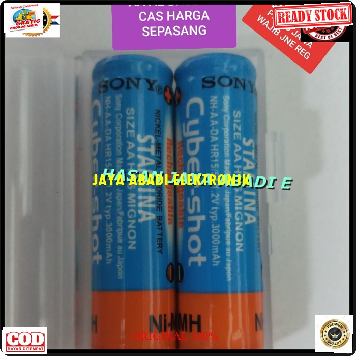 G282 SONY BATERAI AA 3200 MAH 1.2 V SEPASANG BISA DI CHARGER BISA UNTUK ALAT ELEKTRONIK SEPERTI MICROPHONE JAM DINDING REMOTE DLL YANG SUPPORT PRODUK BERKHUAITAS AMAN DIGUANKAN HARGA TERJANGKAU