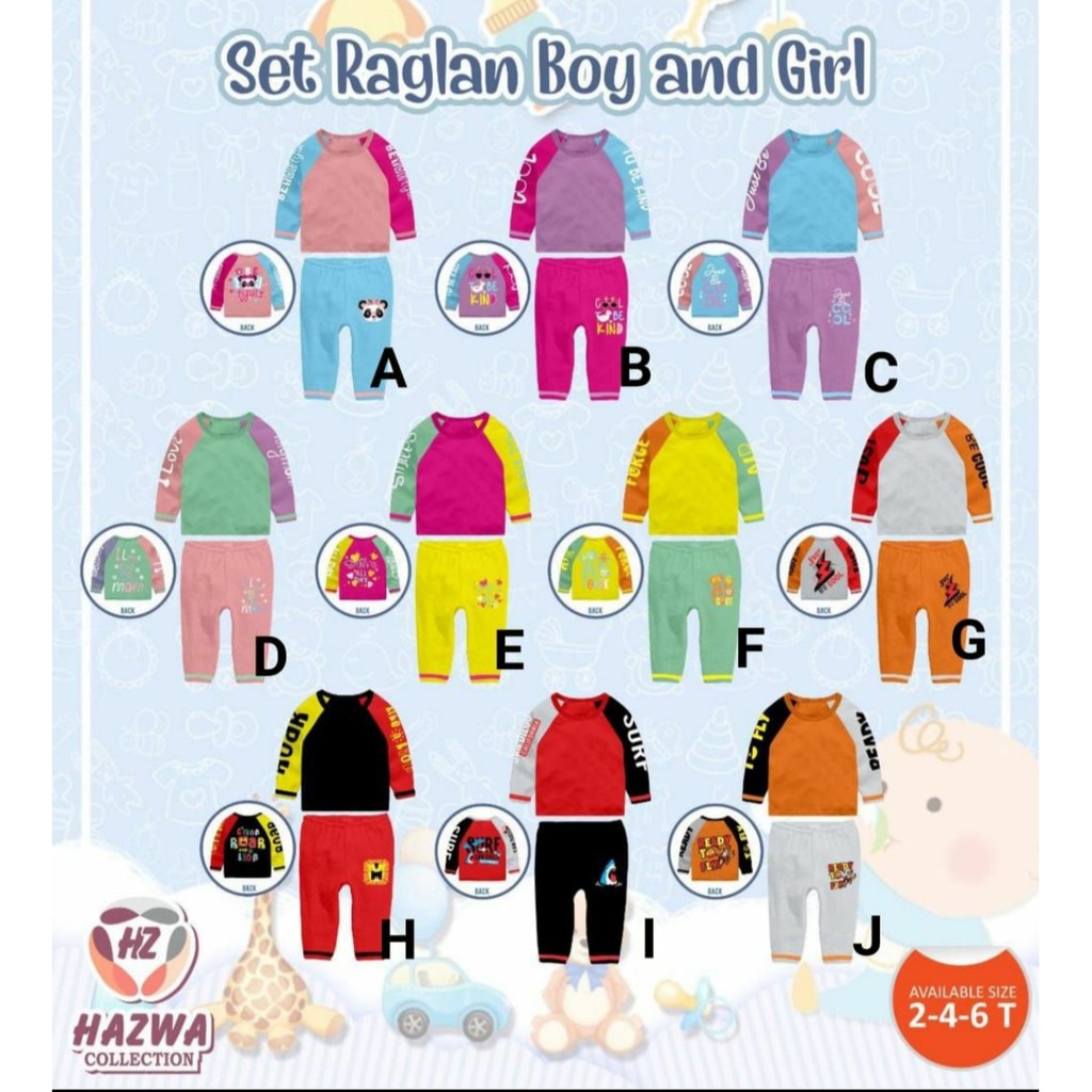 AMEERA HAZWA COLLECTION SET RAGLAN BOY & GIRL