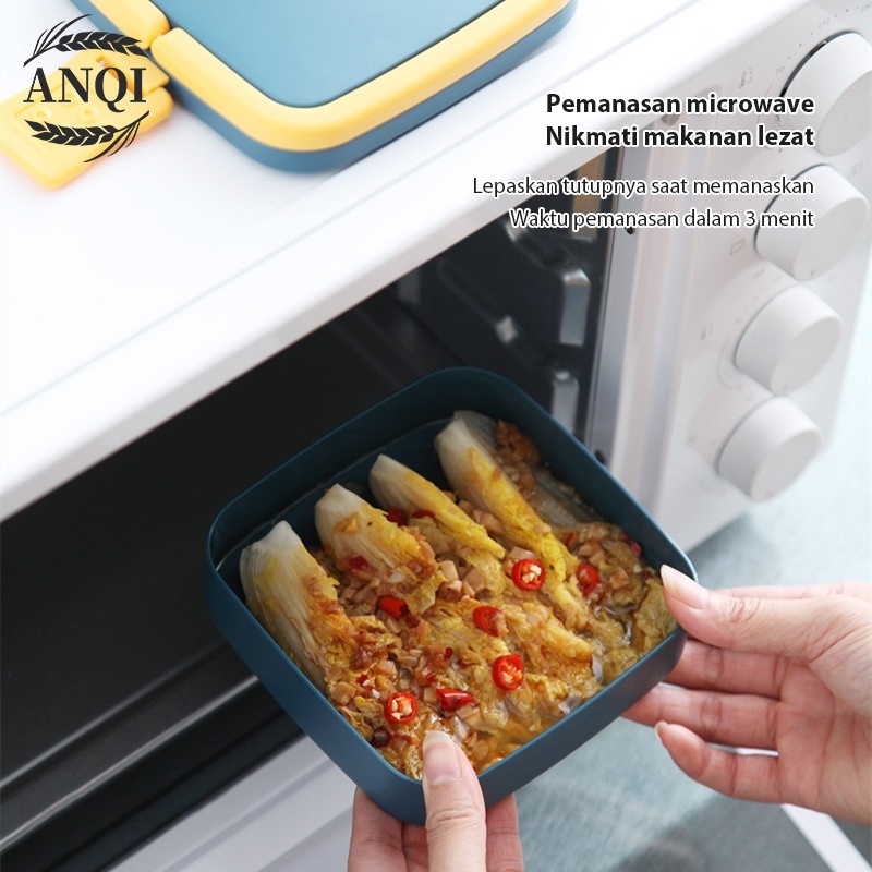 ANQI 1888 Tempat Makan 1300ml Kotak Makan Set/ Lunch Box / 2 Susun /BPA FREE/VS-64