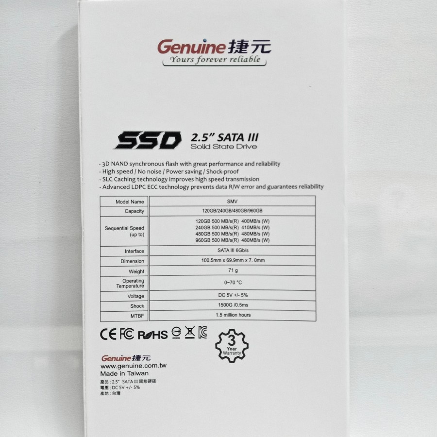 SSD Genuine SATA III - SSD Internal/Eksternal 2.5&quot; - SSD Komputer - SSD Laptop/Notebook