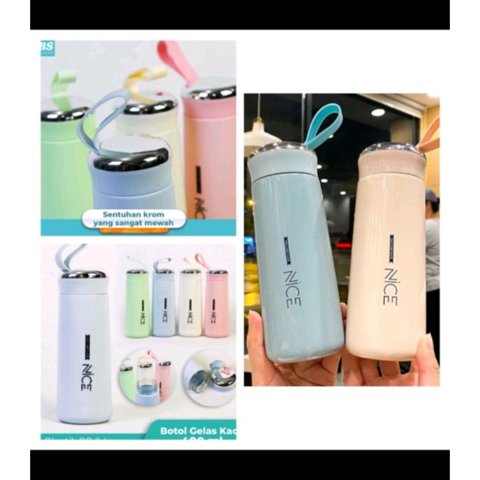 Bisa cod botol minum kaca nice 400ml paling murah