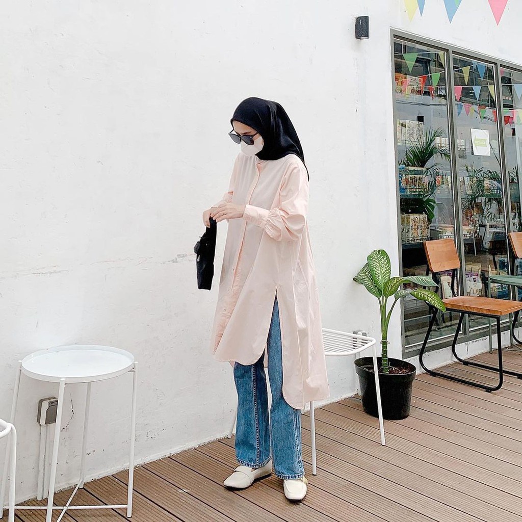 BEFAST - ZFS OOTD Wanita Tunik MAYA / AILEN OVERSIZE LONG TUNIK / Pakaian Tunik Casual / Fashion Wanita Kekinian / Tunik Lengan Panjang / OOTD Wanita Remaja Terbaru 2022 / Tunik Formal