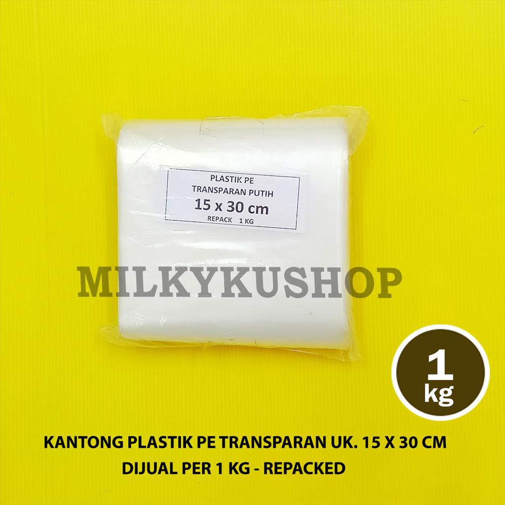 KANTONG PLASTIK PE TRANSPARAN BENING BERAT 1 KG REPACK