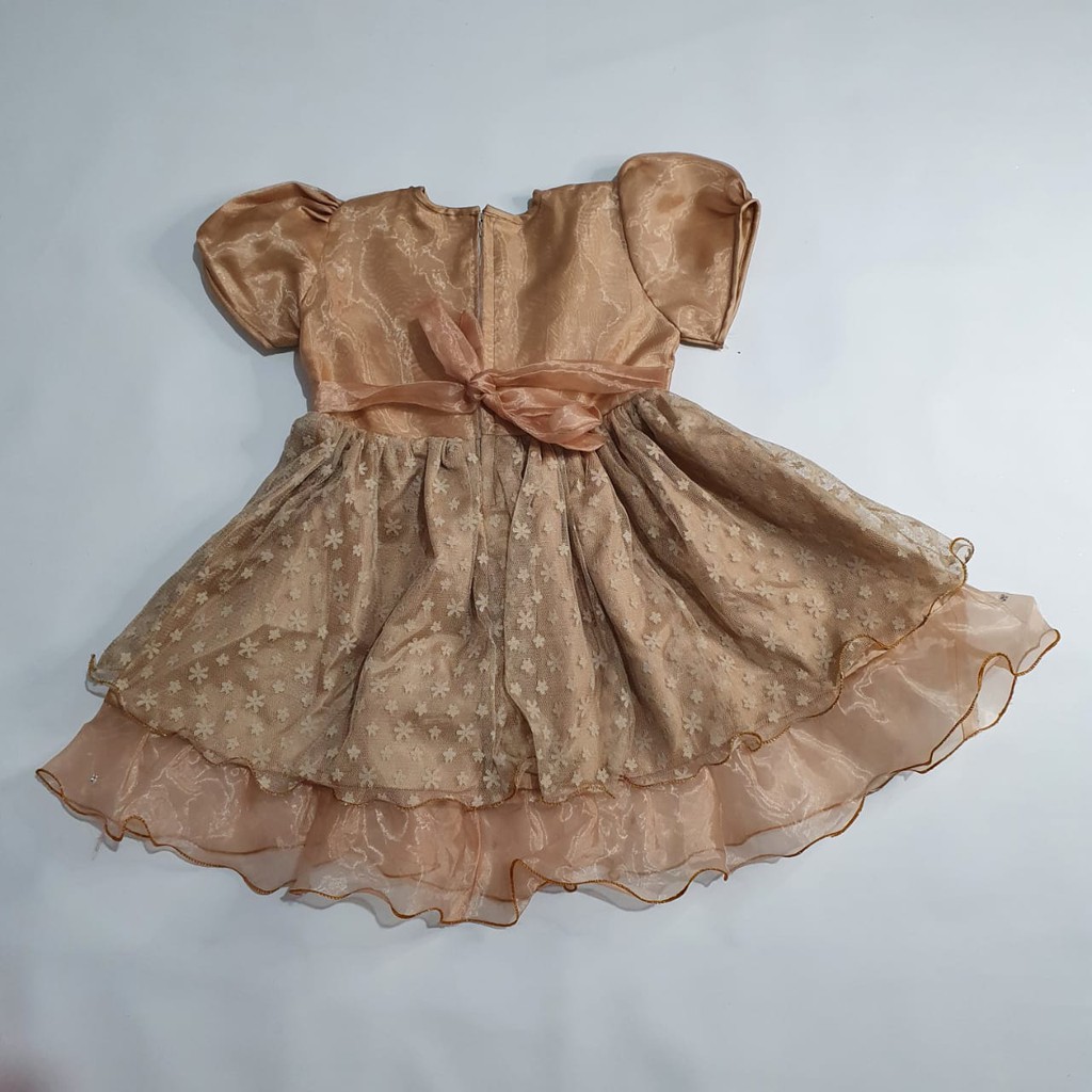 Dress Anak Perempuan 2 tahun 10 tahun Gaun Pesta Anak Import Murah Tile Tulle Organza Organdi KA87