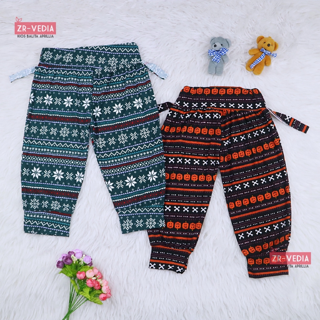 Aladin Natal Uk 6-12 Bulan / SPESIAL CHRISTMAS Celana Harian Panjang Anak Perempuan Adem IMPORT