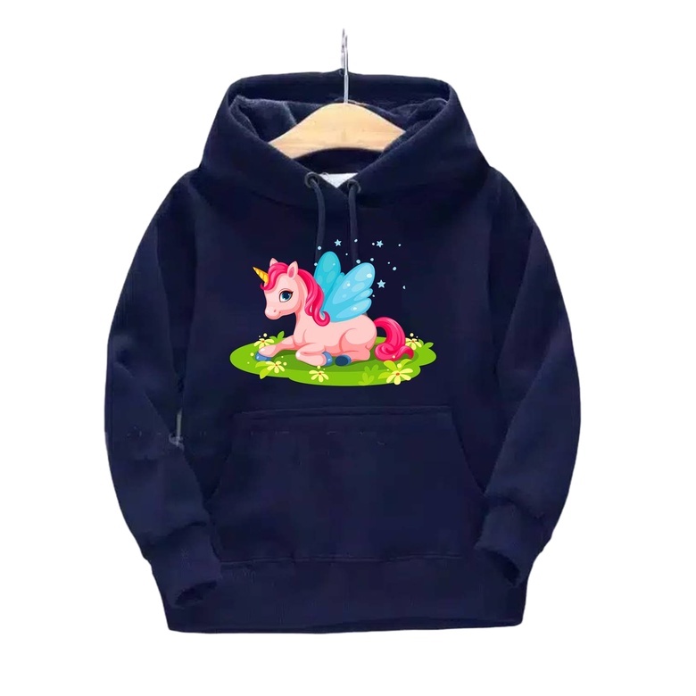 Winged Unicorn Hoodie Anak Fleece Sweater Anak