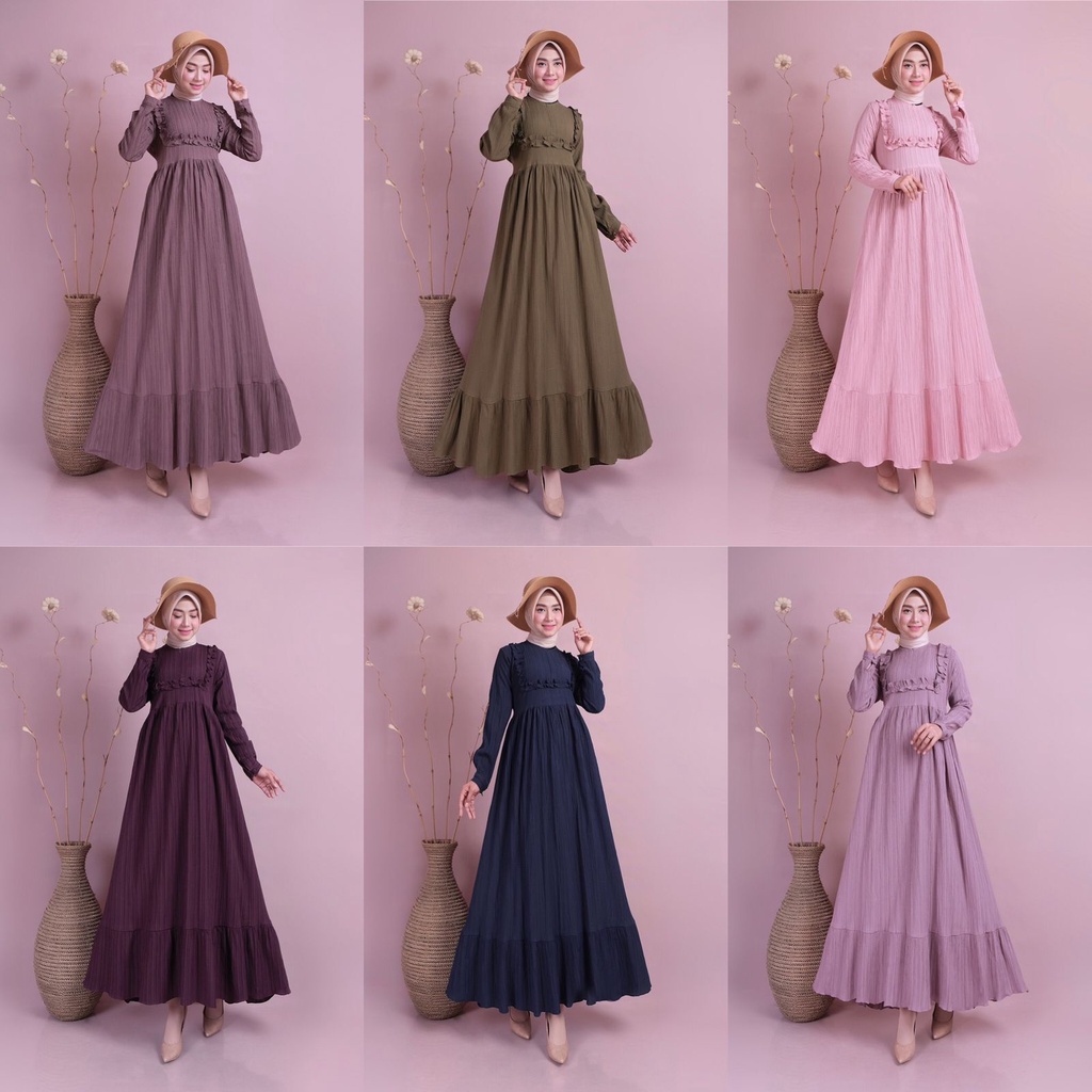 ERA.ID - Gamis syari murah bahan lady crus  - gamis model terbaru wanita - dress wanita fashion terb