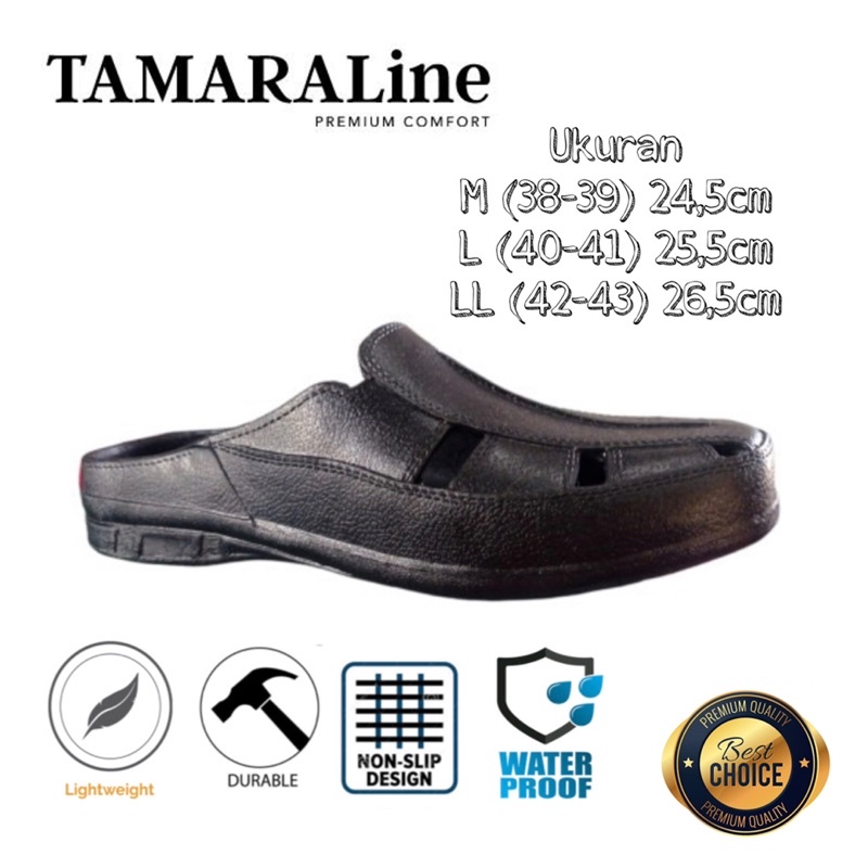 Sepatu Sandal Selop Slide Slip on Karet Pria Dewasa / Remaja - TAMARALINE 193 / Bahan Premium Lentur Empuk Ringan Kuat Anti Slip Anti Air / Model Casual Santai Rumah Kerja Outdoor Kamar Mandi  Murah Original