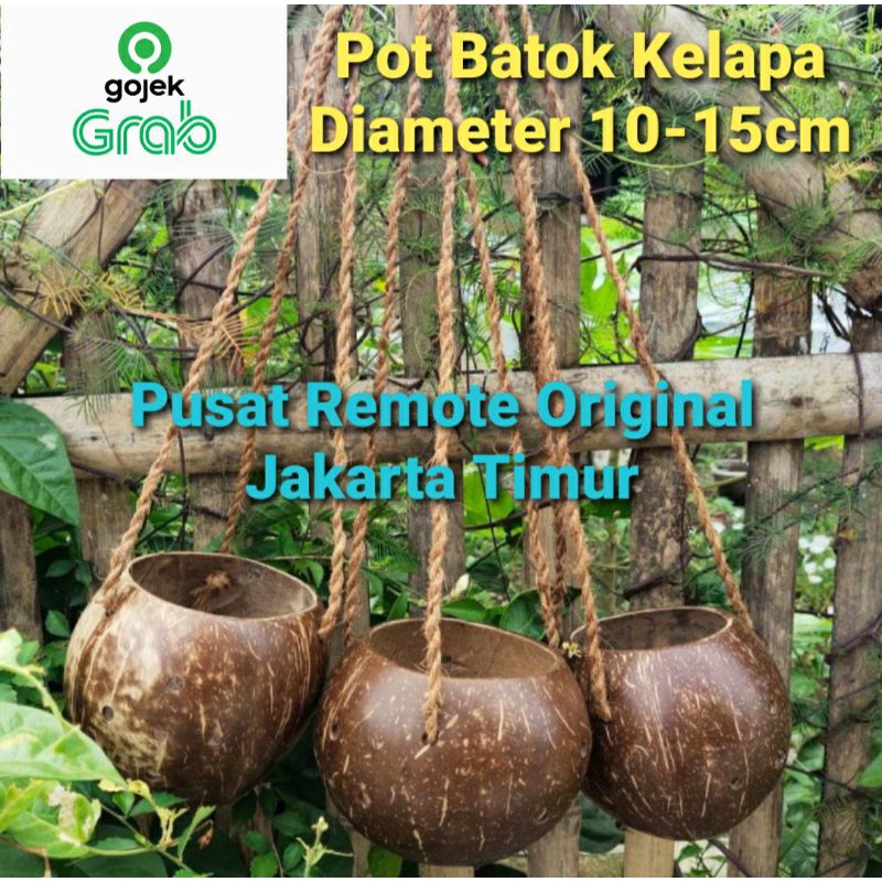 POT BUNGA BATOK KELAPA GANTUNG TALI TEMPURUNG KELAPA