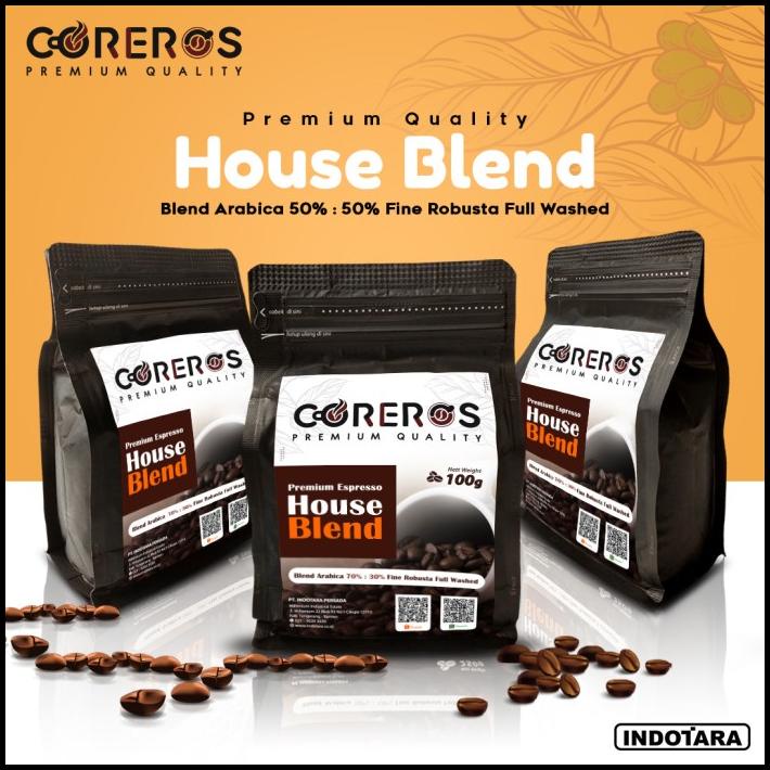 

Biji Kopi Susu Arabika 70% Robusta 30% Coreros House Blend - 100Gr