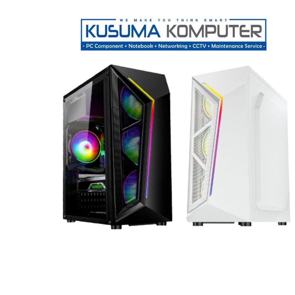 Alseye A4 White RGB Tempered Glass Casing PC Gaming