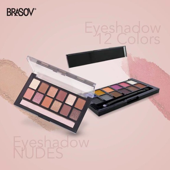 BRASOV Eyeshadow Palette 12 Color | Mix Nude BPOM