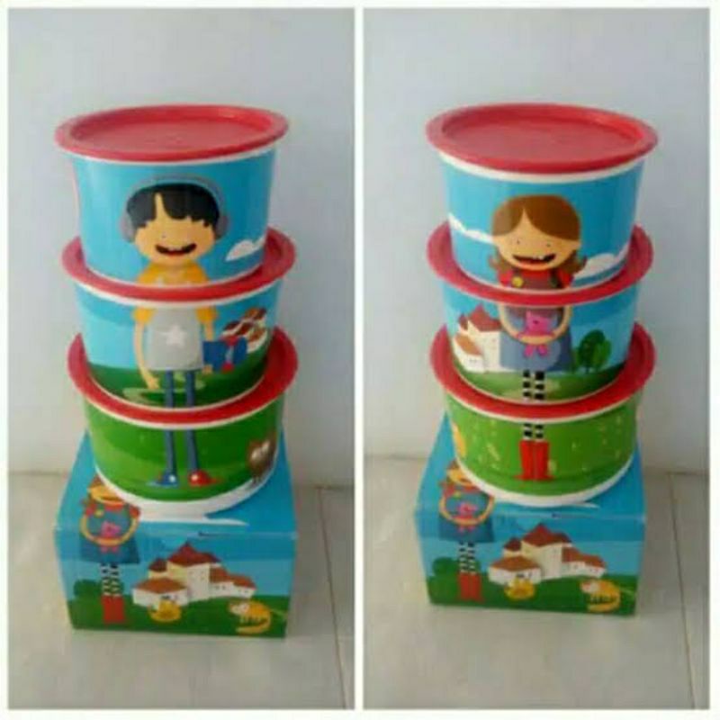 HAPPY CANISTER SET 3 PCS SALE TUPPERWARE MURAH