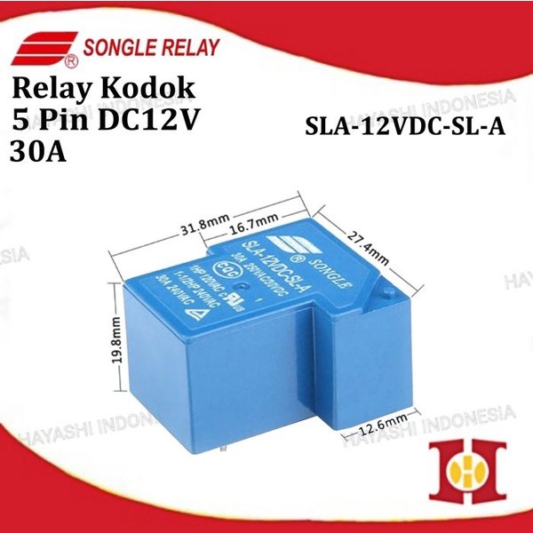 Relay PCB Songle DC 12 24V 5 6 Pin Kaki 12VDC SL-A SL-C Kodok Original