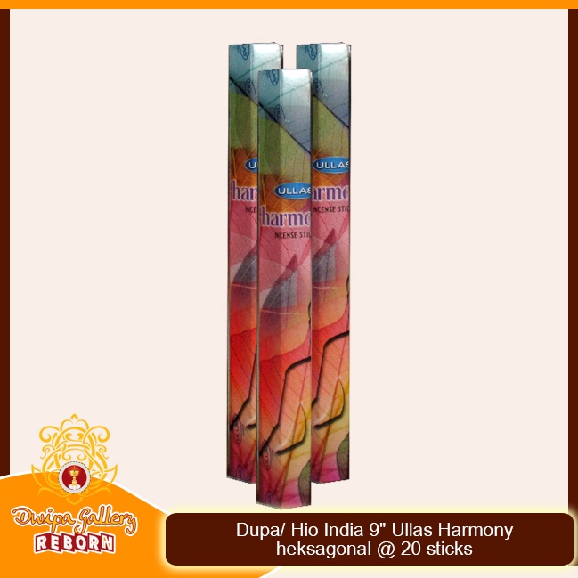 Dupa Hio India Wangi Harmony Ullas heksagonal 9&quot; @20 sticks