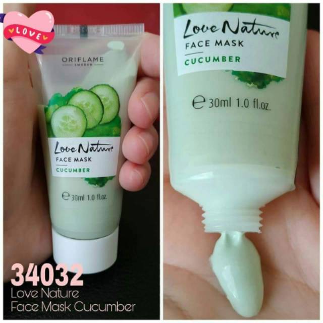 Masker Alami Mentimun Love Nature Cucumber Face Mask 30 Ml Indonesia