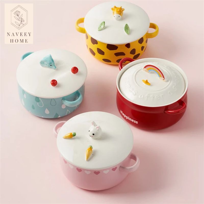 Puyo Ramen Bowl Set (Mangkuk Keramik / mangkuk Ramen / mangkuk cantik unik / mangkuk estetik)